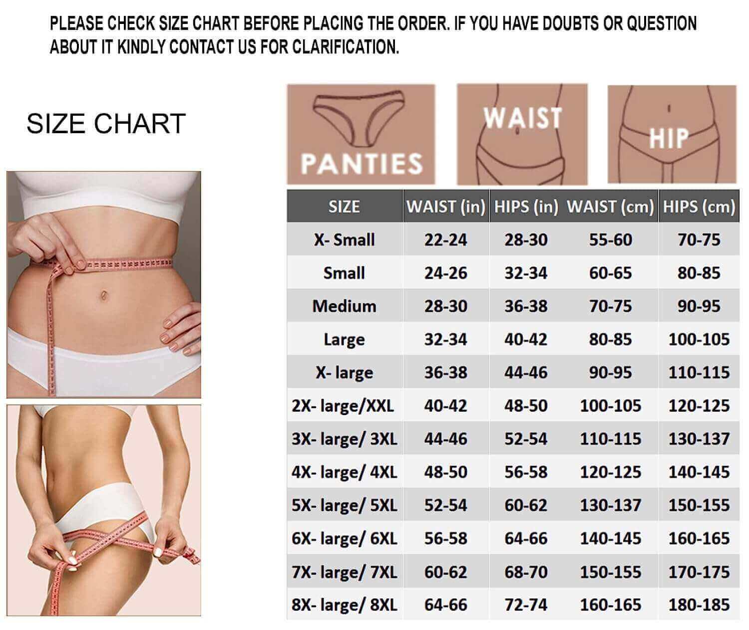Panties Fitting Guide - How to Measure Your Waist