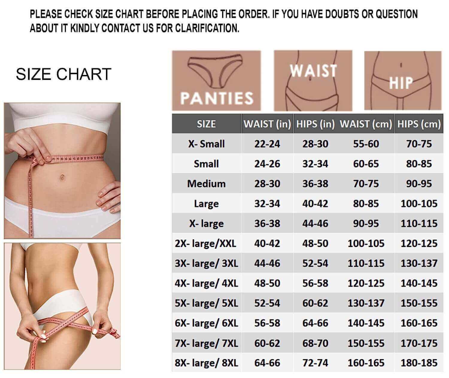 Panties Fitting Guide How to Measure Your Waist