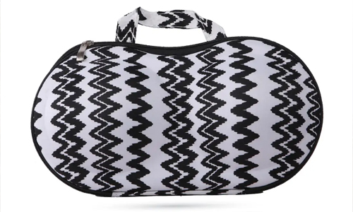 A stylish travel bra bag designed for convenience, for bras and accessories, perfect for on-the-go organization.