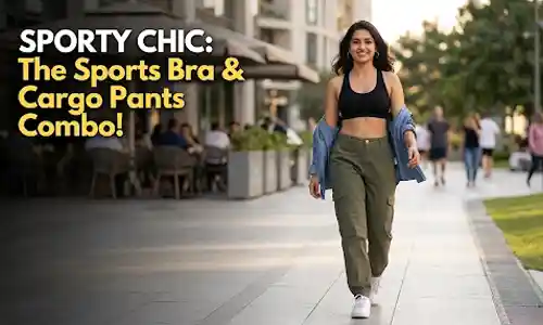 Sports Bra with a High-Waisted Cargos