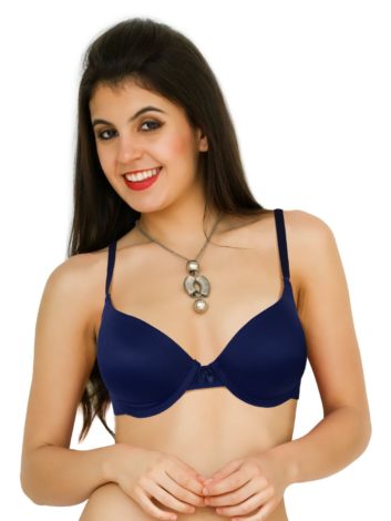 navy blue push up bra with satin straps 