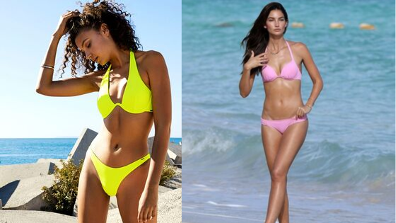 neon green and the candy pink Look For Beach
