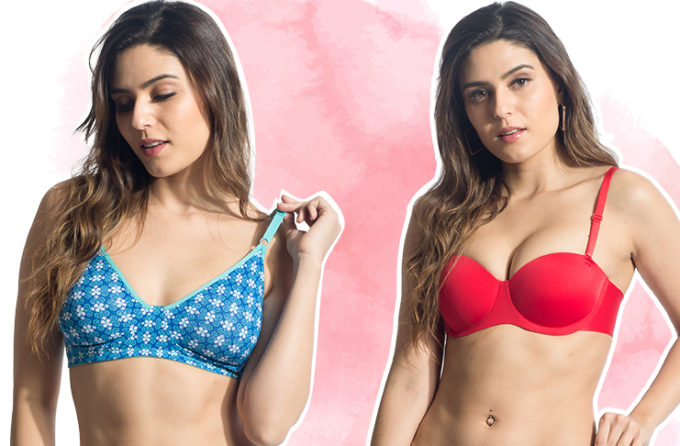 Push-up bra: Before &After looks