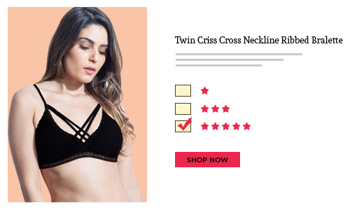 Shyle Black Twin Criss Cross Neckline Bralette bra