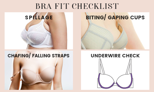 Bra fit checklist to know whether the bra fits correctly