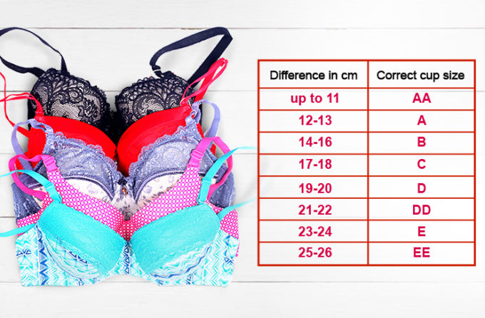 Different Bra Sizes Chart 