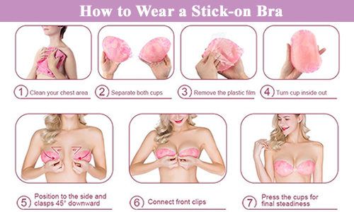 Tips and steps on how to wear stick on bra 
