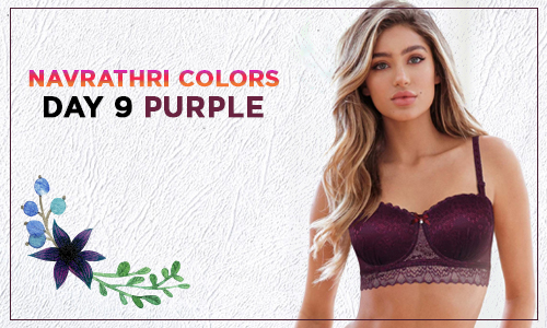 Purple Padded Bra For Navratri Outfit