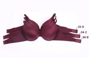 34C bra size: chest and cup measurements, sister sizes in inches