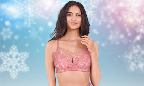 Criss Cross Strappy Neckline Padded Christmas Bralette