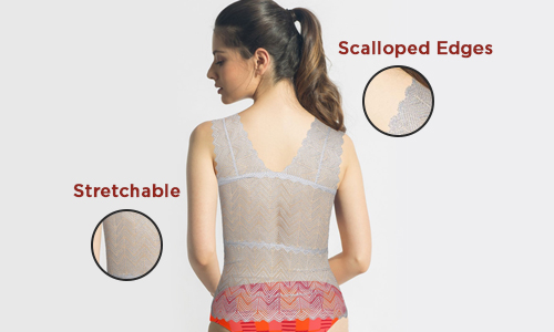Stretchable and See-Through Waist & Back Camisoles