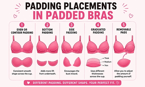 Padding Placements in Padded Bras