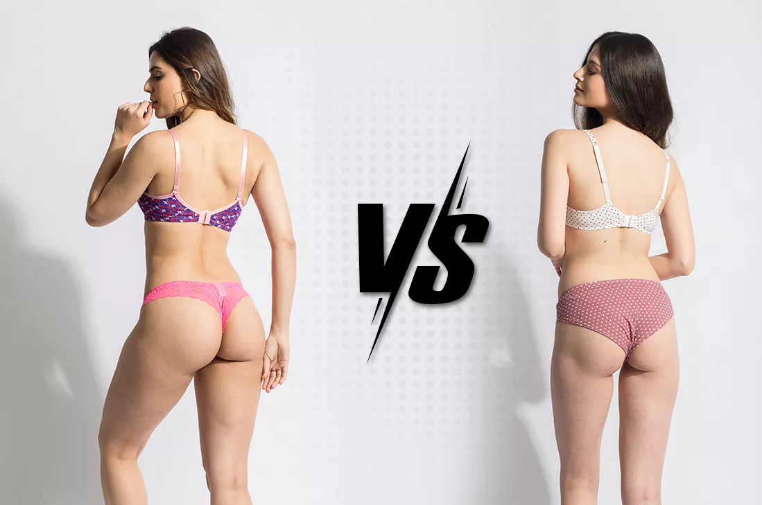 Guess the Difference between a Bikini and Thong Underwear?