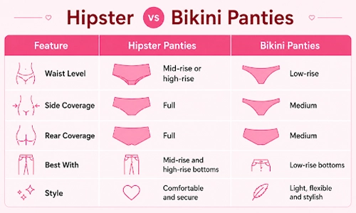Hipster vs Bikini Panties: Comparison Table