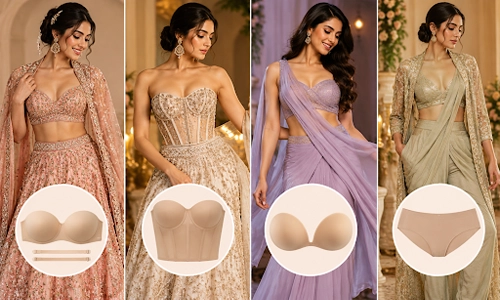 Fusion Bridal Outfits: Lingerie for Capes, Corsets and Pant Sarees