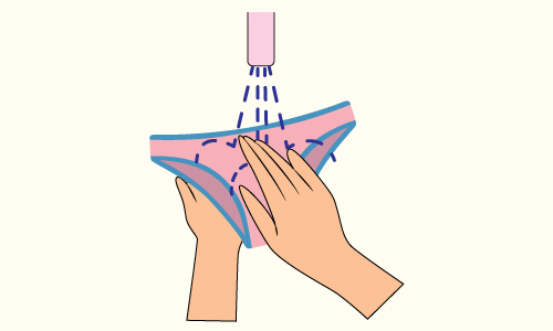 washing panties with hand