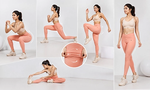 Workout leggings fabric stretch and recovery check