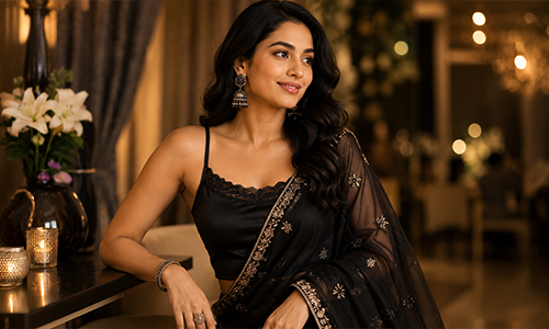 Fusion Saree Look