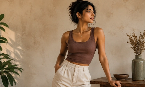 Cropped Tank With High-Rise Bottoms