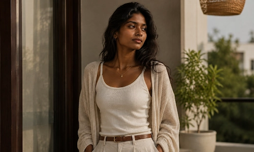 Layered With a Cardigan for Cooler Evenings