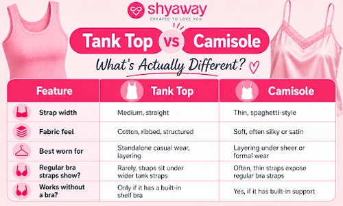 Tank Top vs Camisole