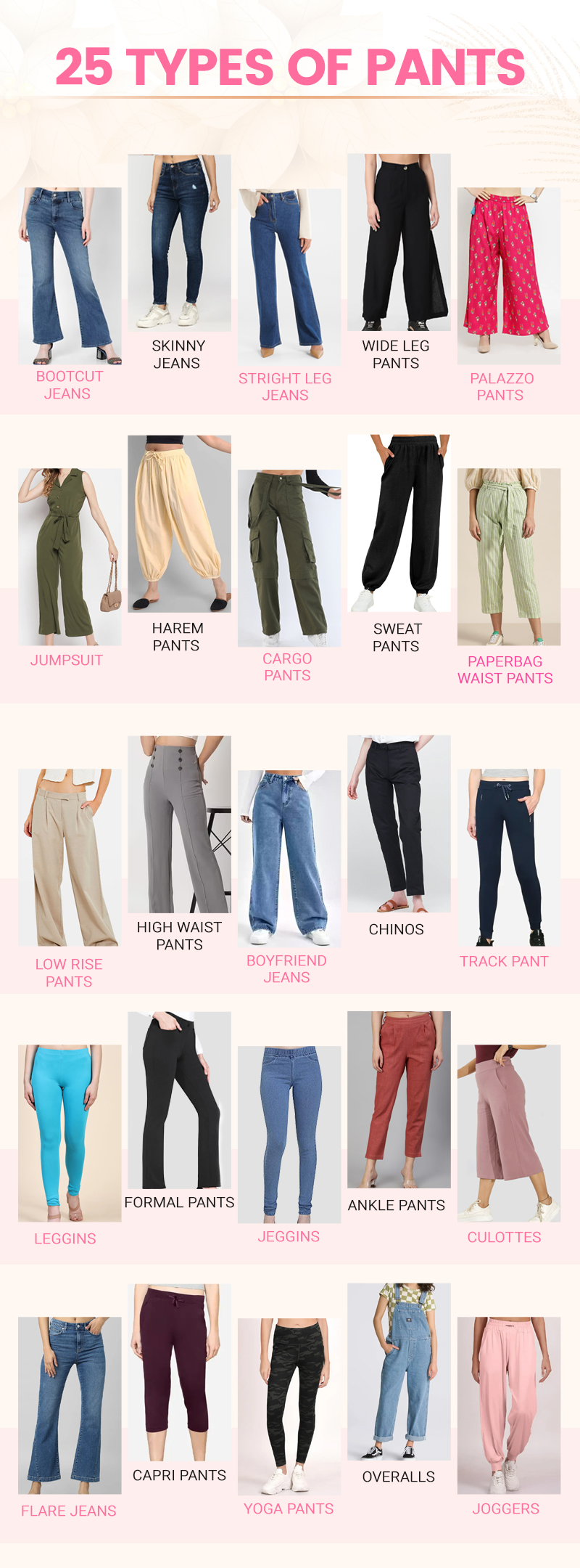 Types of Women Pants