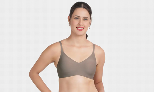 brown seamless bonded bra