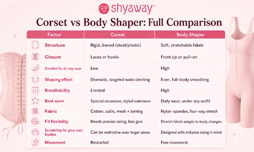 Corset vs Body Shaper: Full Comparison