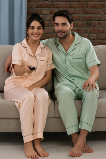 Pastel Colour Night Suits for Couple