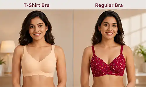 T-shirt bra vs regular bra comparison chart