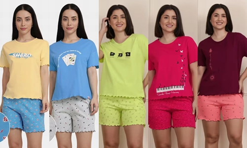 Decorative Hem Cozy Pyjama Shorts Set