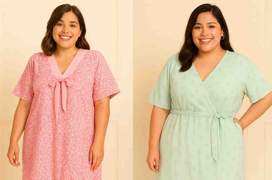 plus size nightdress robe set