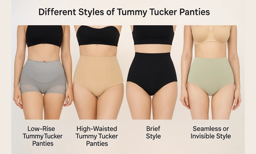 Different styles of tummy tucker panties