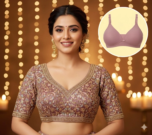Padded T shirt Bra For Sleek V-Neck Blouse
