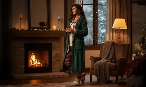 Layer with a camisole, nightdress, and robe