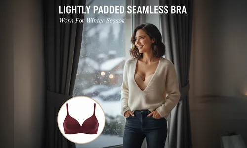 Lightly Padded Seamless Bra Prevents Nipple Show in Winter Outfits