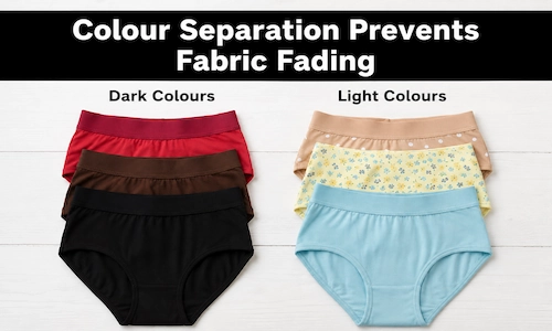 colour separation before washing to avoid panty colour fading 
