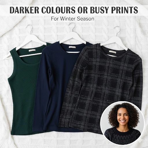 Dark colour clothe Prevents Nipple Show in Winter Outfits
