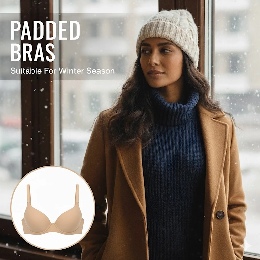 Padded Bra Prevents Nipple Show in Winter Outfits