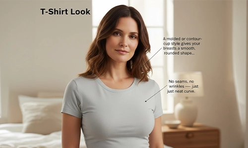 Bra offers Seamless Look of Pendulous Breast