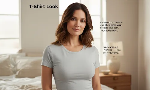 Bra offers Seamless Look of Pendulous Breast