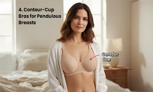 Contour-Cup Bras for Pendulous Breasts