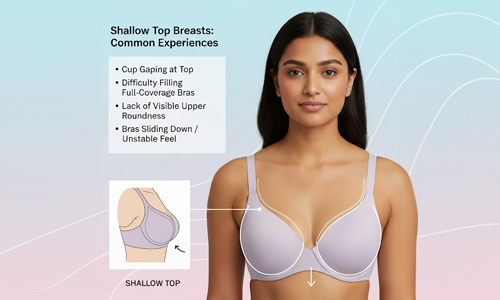 Women with shallow top breasts commonly experience