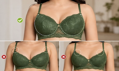 cup coverage in wired bra