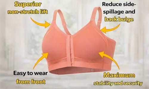 Extra Support Laminated Cup Front Closure Bra