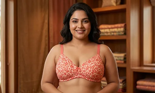 Shell Pink Printed Padded Wirefree T-Shirt Bra