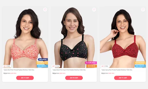 Shell Pink Printed Padded Wirefree T-Shirt Bra1