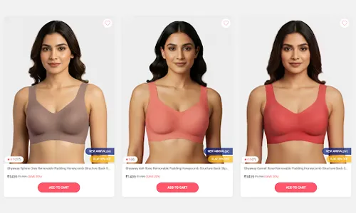 Sphinx Grey Removable Padding Honeycomb Seamless Bra 1