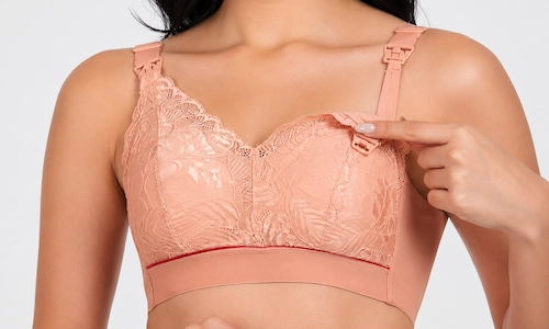 Front Lace Strap Open Nursing Bra
