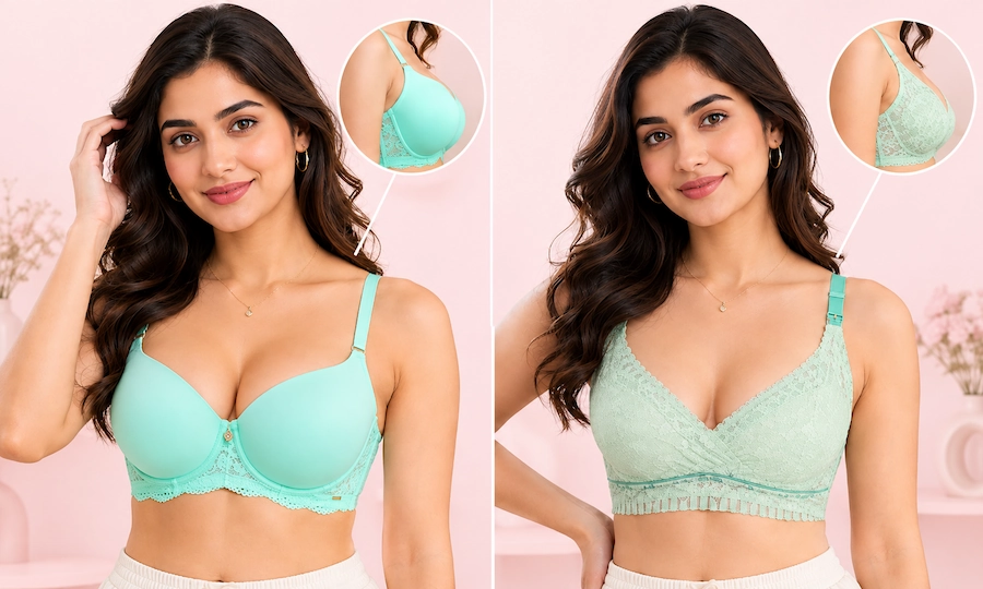 padded bra vs lightly padded bra